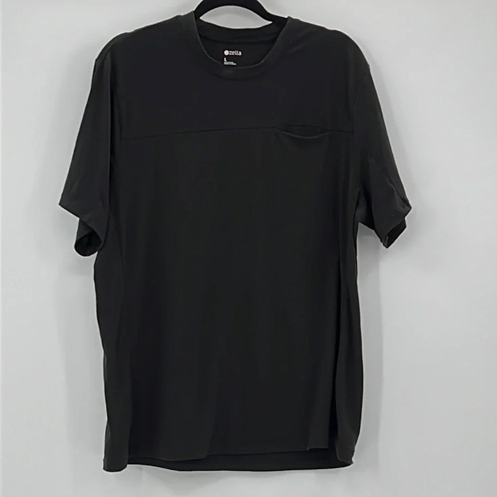 Zella Men's One Pocket Short Sleeve T Shirt Black - Size Large